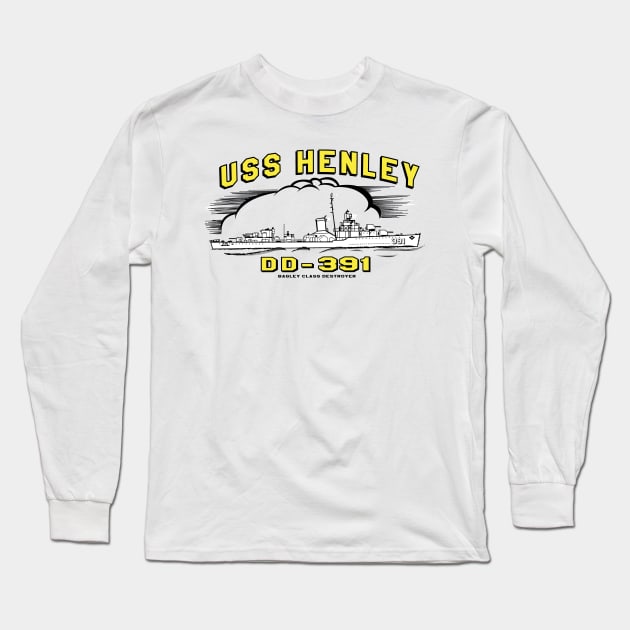 USS Henley   DD-391 Long Sleeve T-Shirt by Illustratorator
